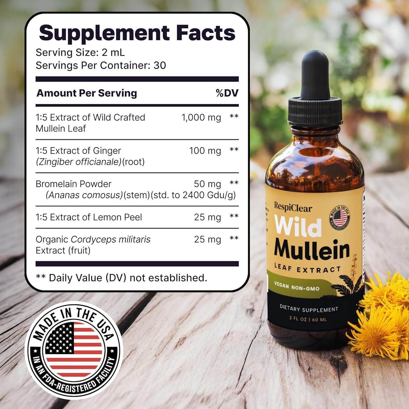 Maximum Strength Mullein Drops for Smokers