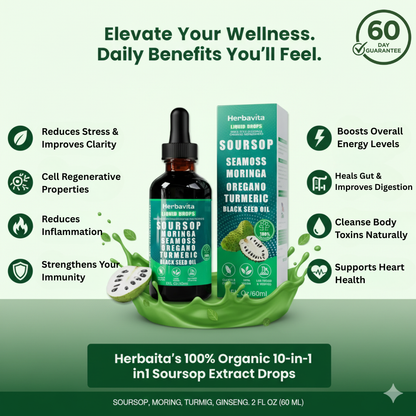 100% Organic 10-in-1 Soursop Extract Drops